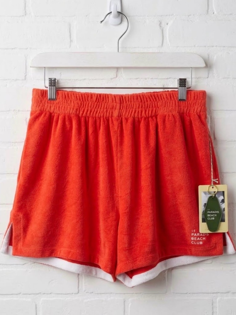 BNWT TROVATA Birds of Paradis Billie Terry Athletic Shorts white trim size large